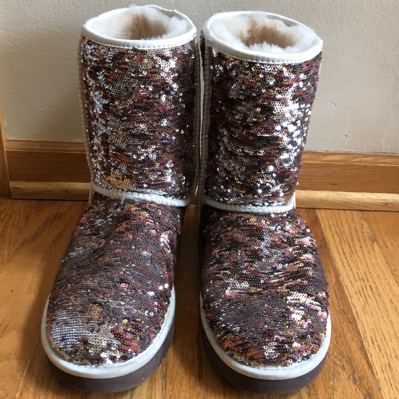 rose gold sequin uggs